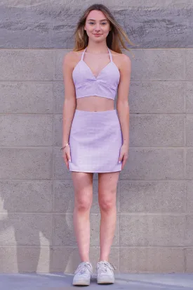 Skirt - Lavender Gingham