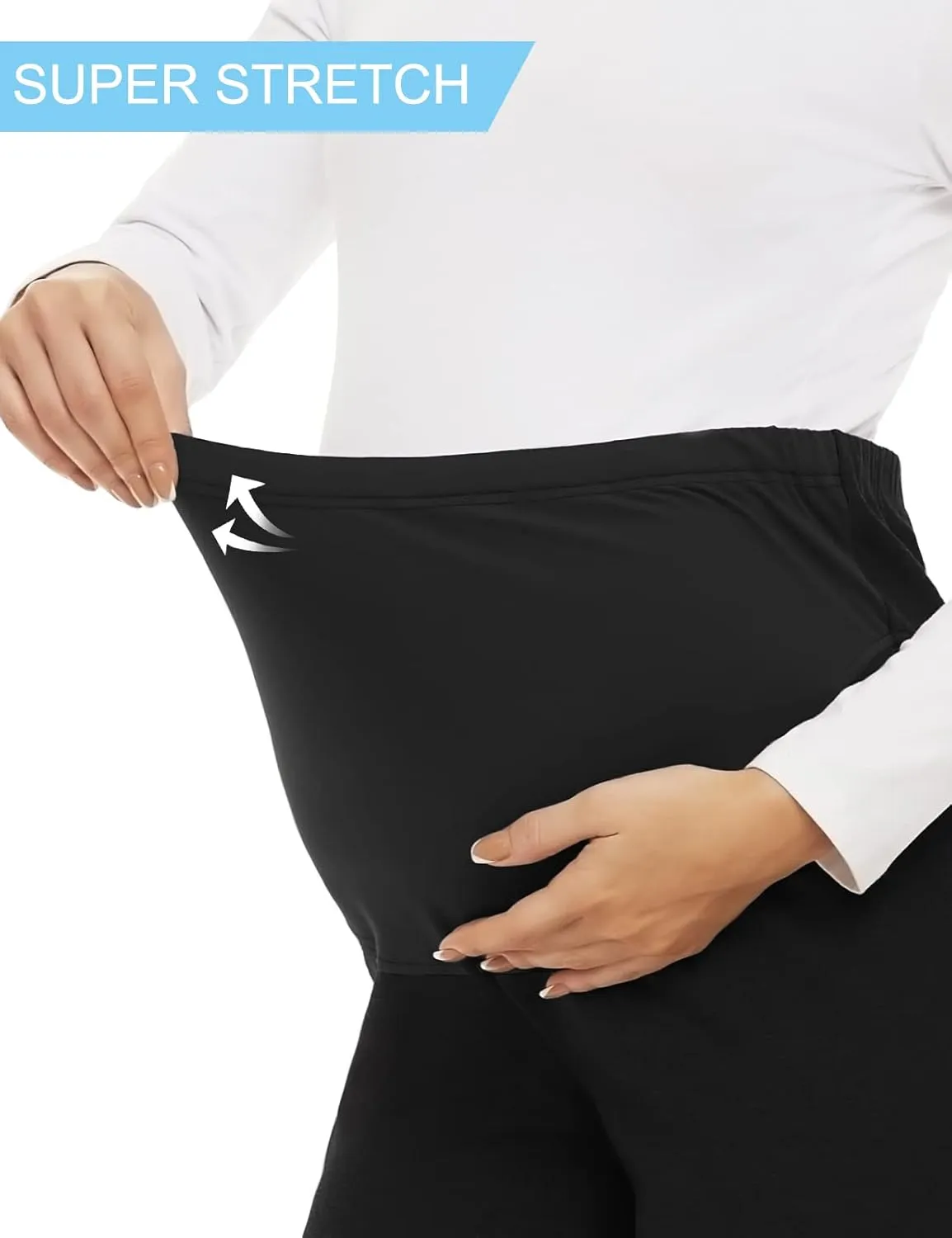 Tapata Women's Maternity Pants 28" 30" 32" Bootcut Dress Pants with Pockets Over Belly Pregnancy Work Pants Over-Bump Casual