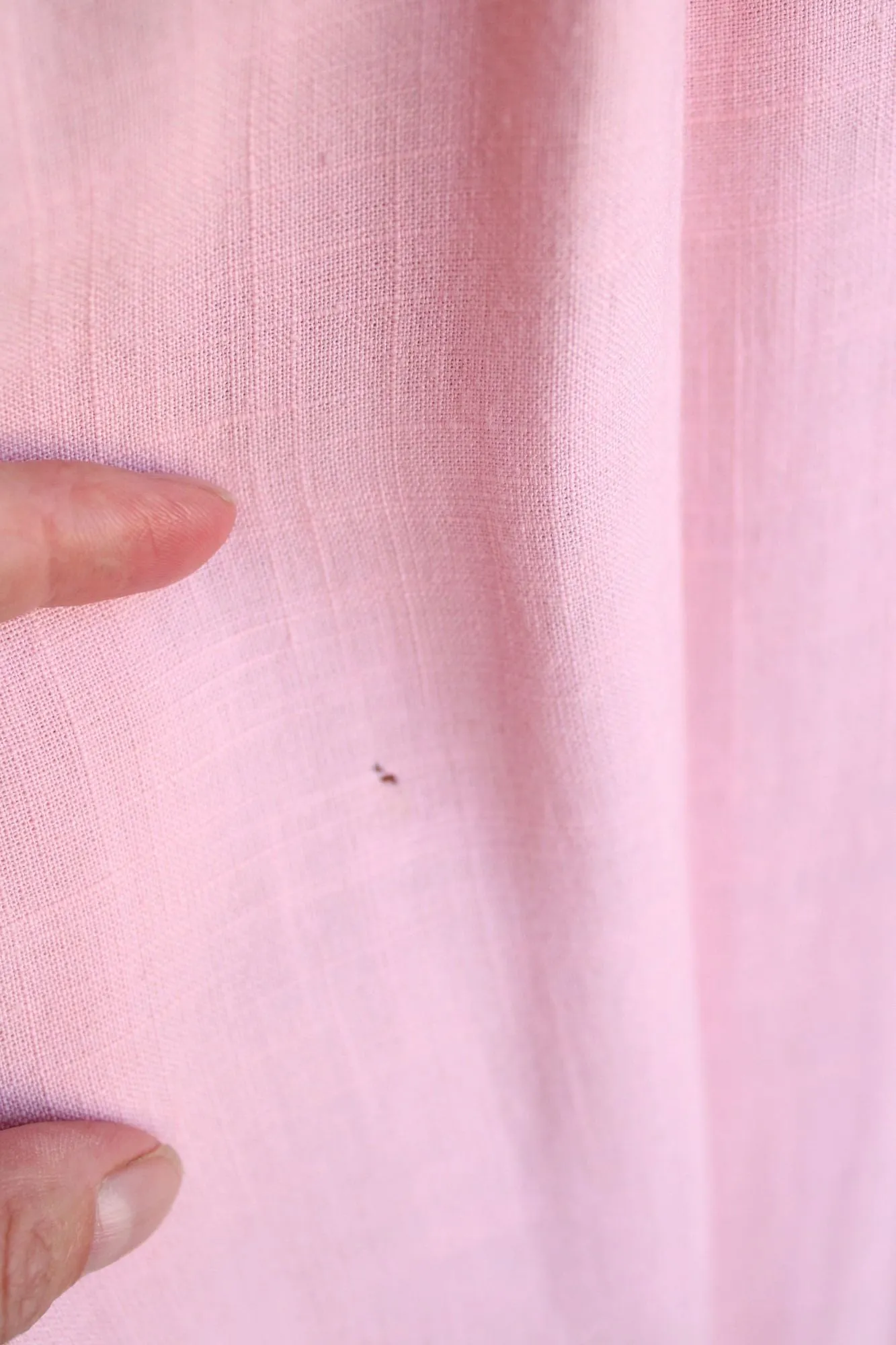 Vintage 1950s  Pink with White Floral Embroidery Cotton Day Dress
