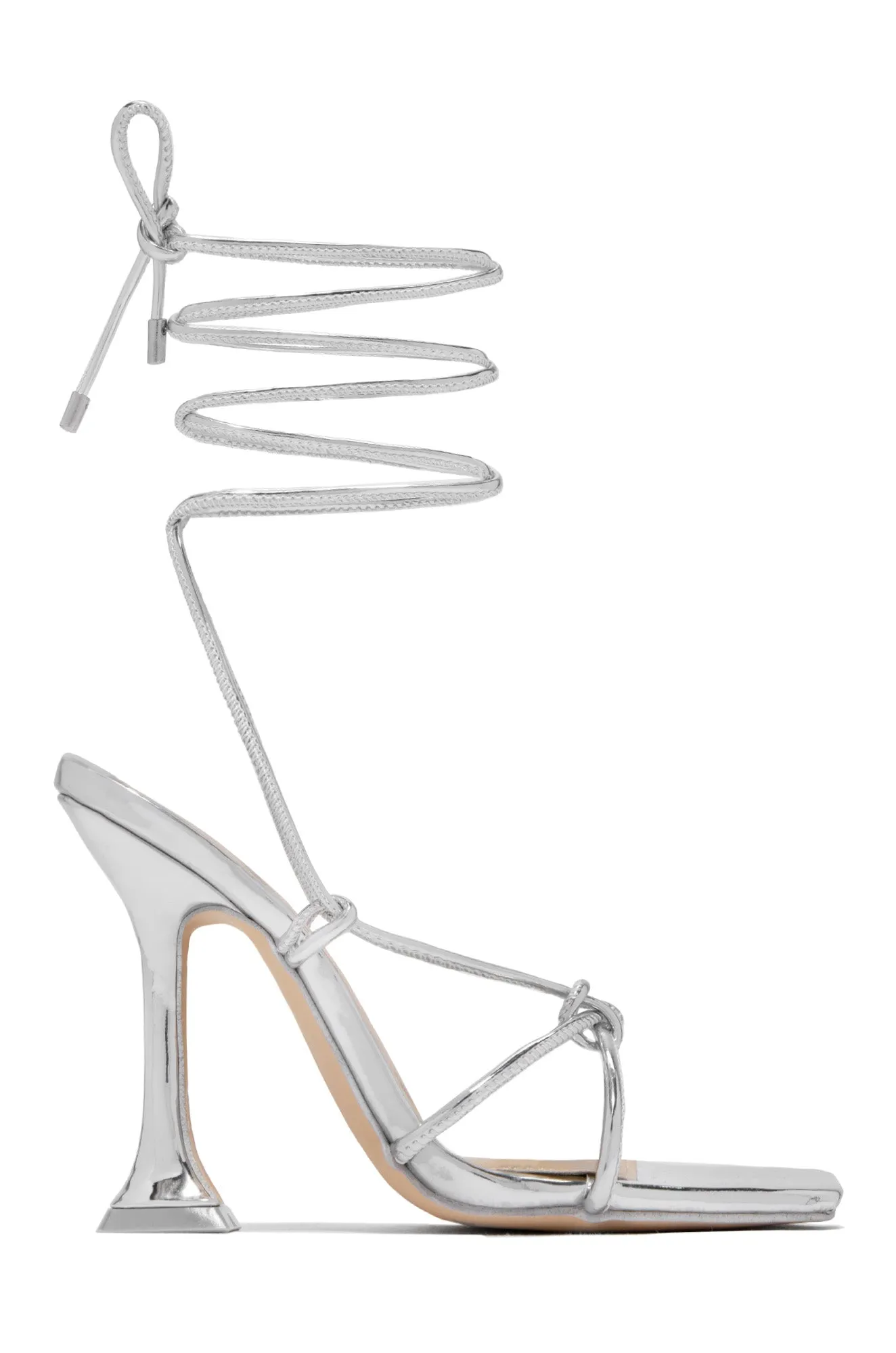 VIP Babes Lace Up High Heels - White