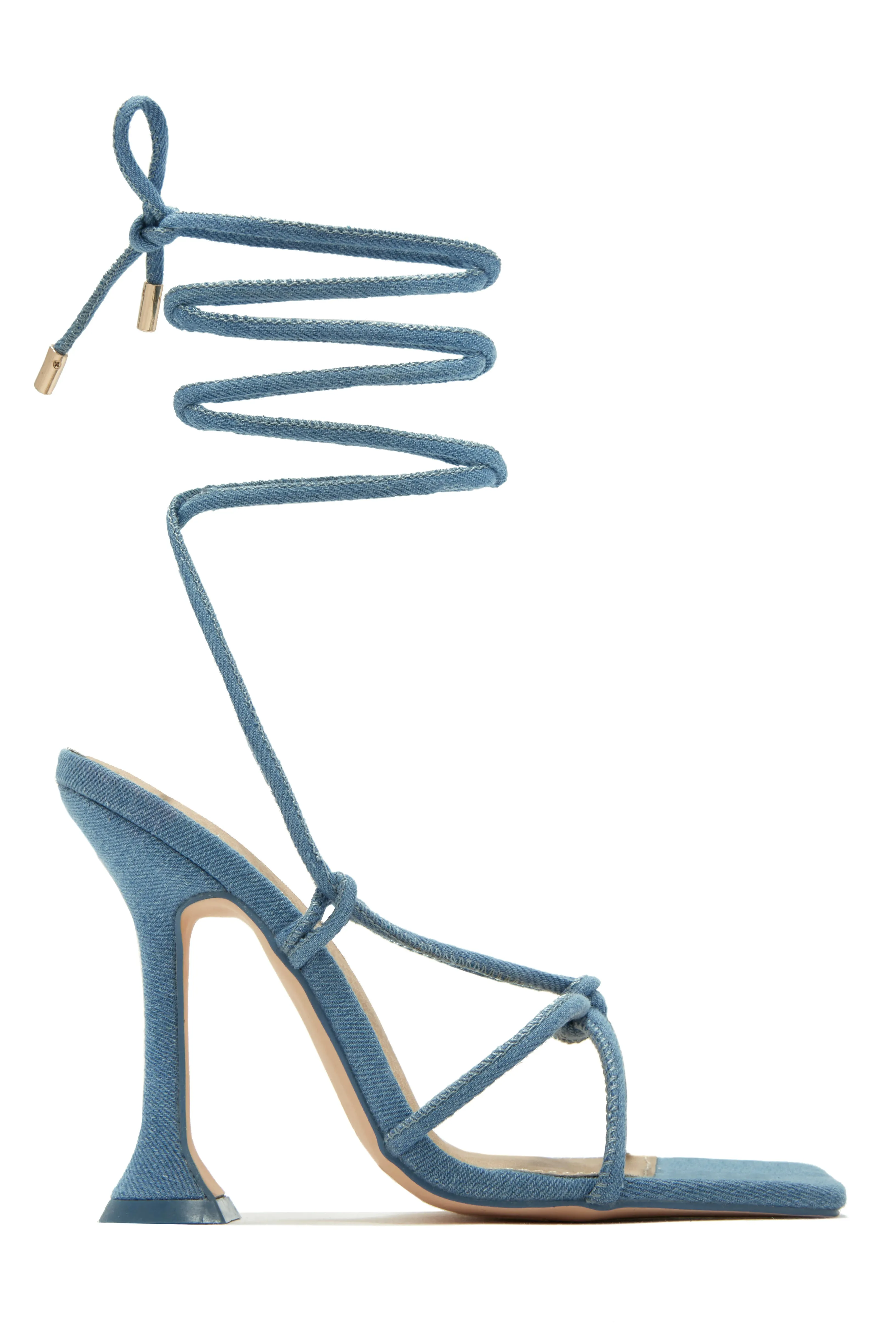 VIP Babes Lace Up High Heels - White