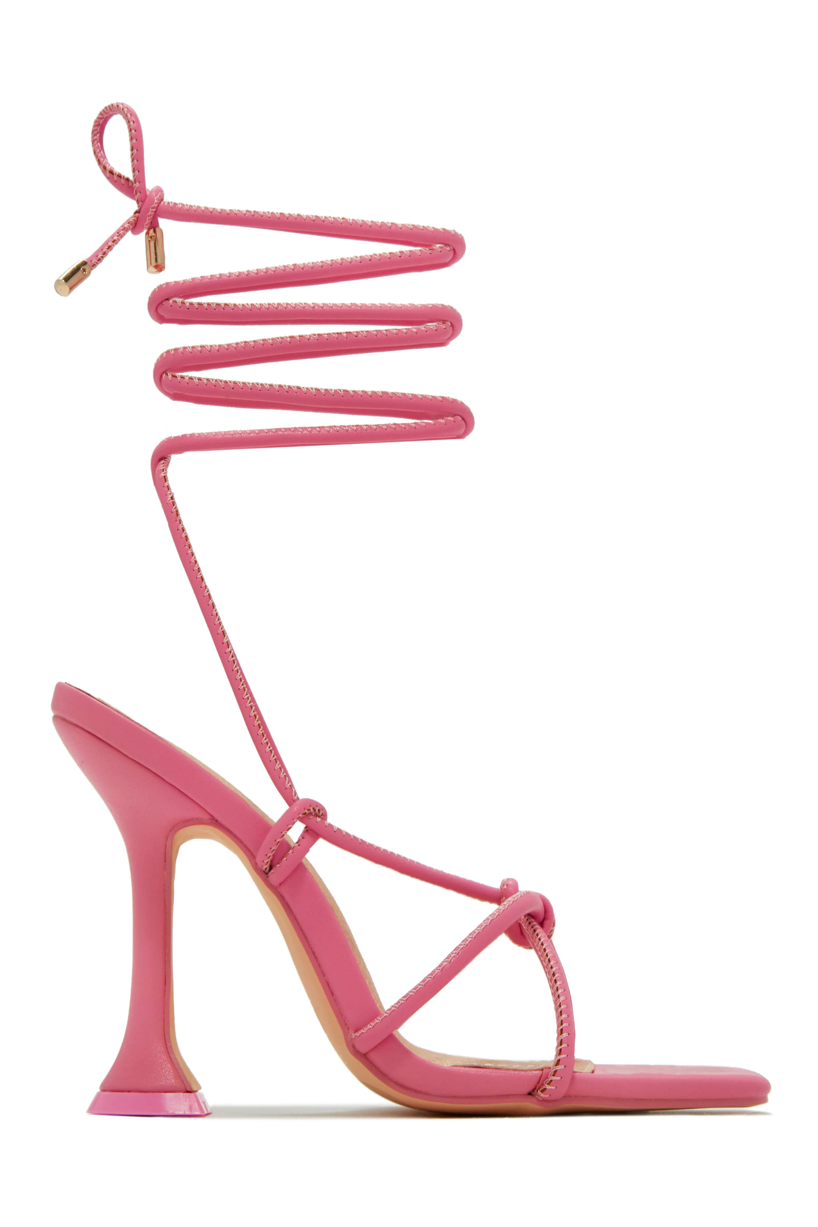 VIP Babes Lace Up High Heels - White