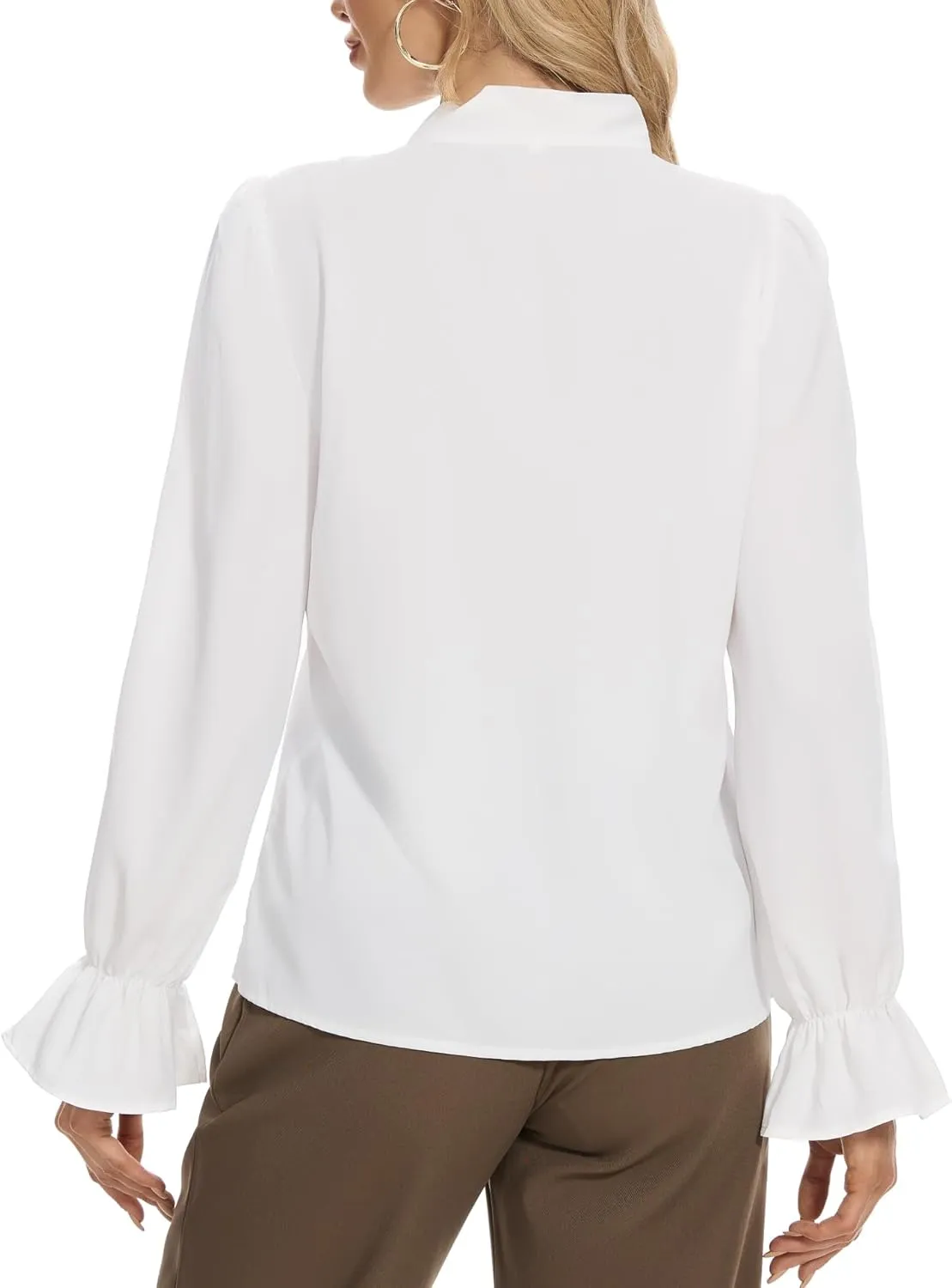 VIPONES Blouses for Women, Womens Dressy Casual Business Work Office Shirts Long Sleeve Tunic Tops