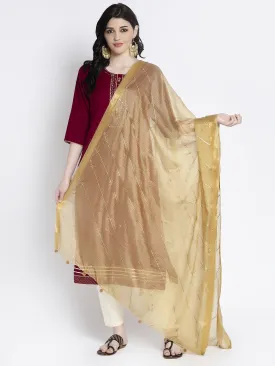 Women'S Fawn Printed Kota Cotton Dupatta